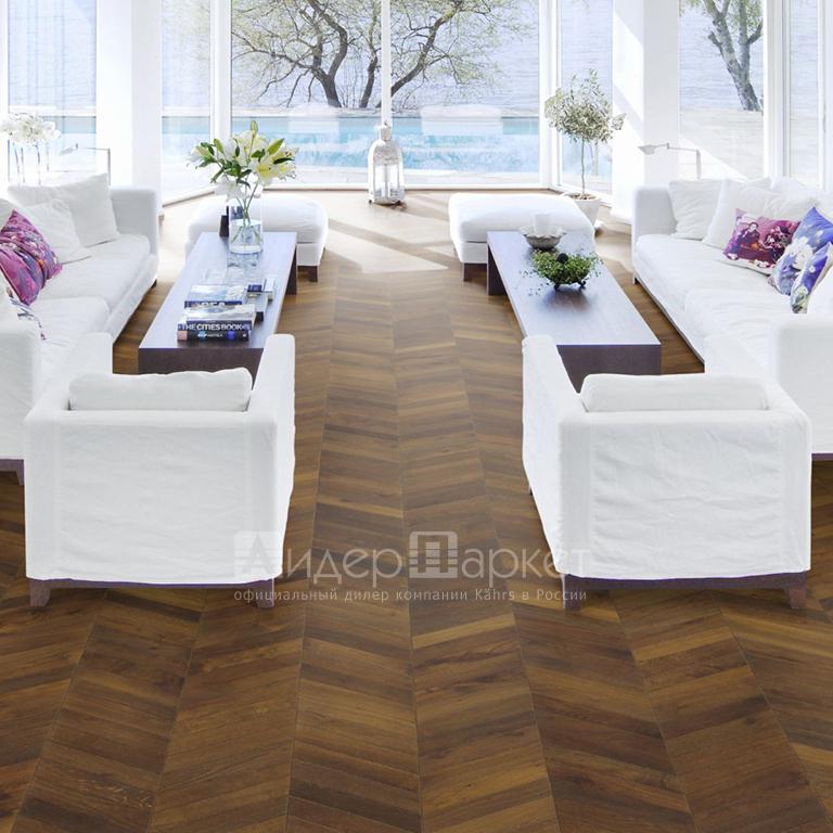 Дуб Шеврон Тёмно-коричневый  (Kahrs Oak Dark Brown)