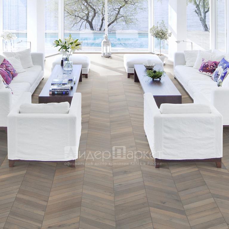 Дуб Шеврон Серый (Kahrs Oak Grey)  