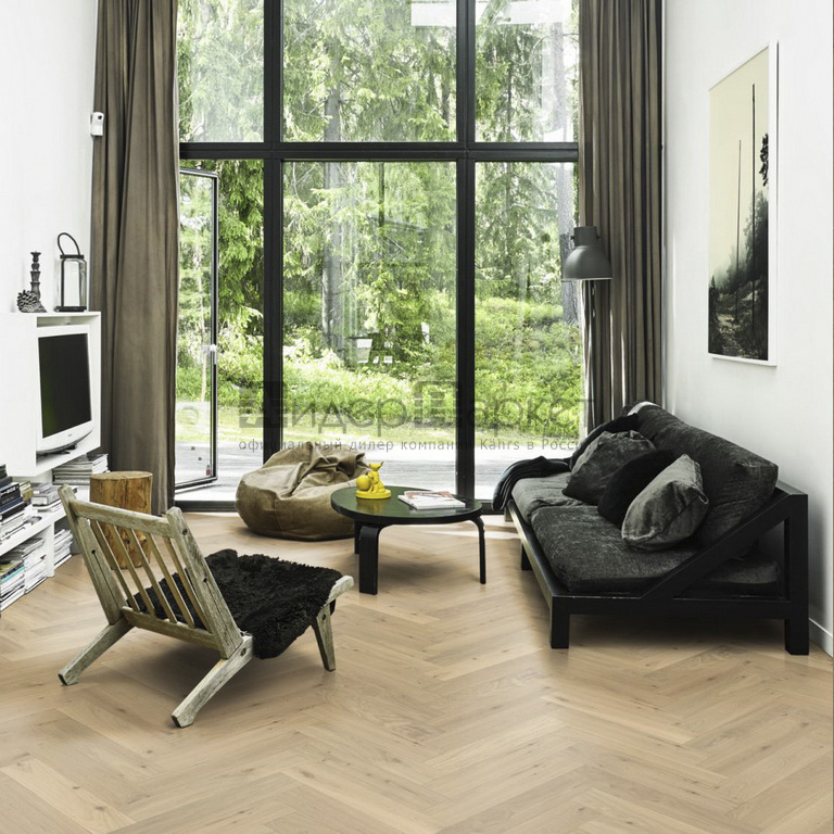 Дуб CC Дымчатое белое масло Черс (Kahrs Oak CC Dim White)